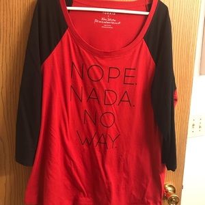 Torrid Nope. Nada. No way.